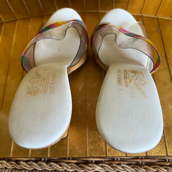 Vtg made in Hawaii island slipper wooden heel Meals 1960s Lucite - Picture 14 of 14